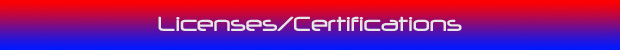 Licenses/Certifications